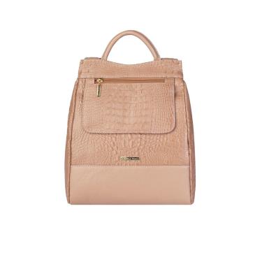 Imagem de Mochila pequena antifurto couro croco Susan-Feminino