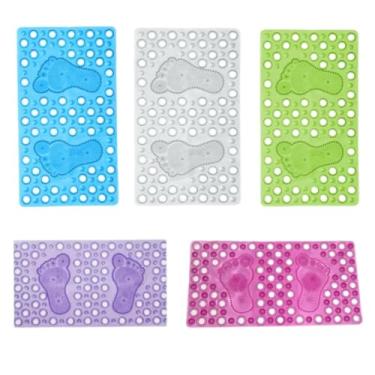 Imagem de Tapete Antiderrapante para Box Banheiro com Ventosas 40x70cm – Tapete de Chuveiro Massageador para Pés Segurança Antiescorregante (Cores Aleatorias Quadrado)