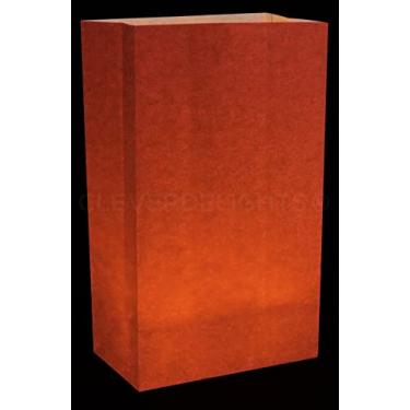 Imagem de CleverDelights Bolsas luminárias vermelhas – Pacote com 50 – Luminaria de Natal para casamento – Bolsa de luz de vela de 25 cm
