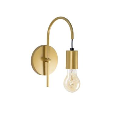 Imagem de Arandela Moderna Abajur de Parede - Luminária para Quarto e Cabeceira de Cama, Iluminação Suave LED Bivolt 110/220V, Design Minimalista para Decoração Contemporânea (Dourado,2)