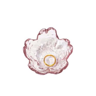 Imagem de GISK Bandeja de joias com anel de flor, travessa de vidro (rosa claro)