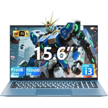Imagem de SGIN Laptop de 15,6 polegadas, 16 GB de RAM, SSD de 1024 GB, laptops com Core I3, Win 11, notebook portátil, tela IPS FHD, WiFi 6, ângulo aberto de 180°, teclado retroiluminado