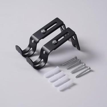 Imagem de 2 peças de suporte de varão de cortina de parede extensível de metal romano, gancho de suspensão universal ajustável para dormitório de quarto