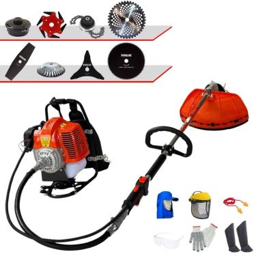 Imagem de Podador Costal Terra GRC-430 43cc 2T 1,7HP Com Carretel + Facas 2 Pontas, 3 Pontas, 6 Pontas, 40 Dentes, 80 Dentes, Trimmer e Escova de Aço + EPI