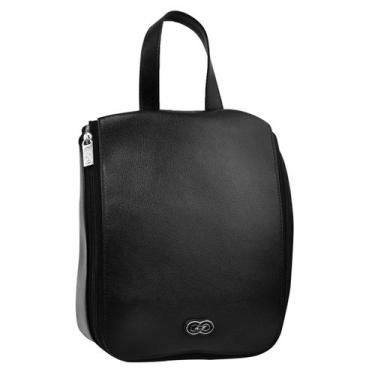 Imagem de Necessaire ÂMBAR em Couro Galvani, Preto