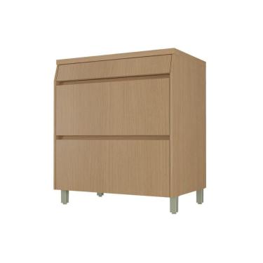 Imagem de Balcão De Cozinha Modulado C- Tampo Simone Mendes C- 1 Porta E 1 Gaveta 80cm Carvalho-greice - Nesher