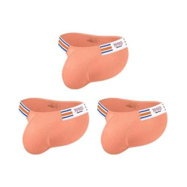 Imagem de Cuecas Masculinas De Algodão Listradas Azul Marinho, Modelo Biquíni Tr