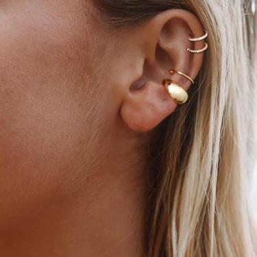 Imagem de Brincos de orelha não perfurados para mulheres, brincos modernos de cartilagem, brincos falsos, joias de aniversário, presentes de Natal, Medium, Latão, Sem pedra preciosa