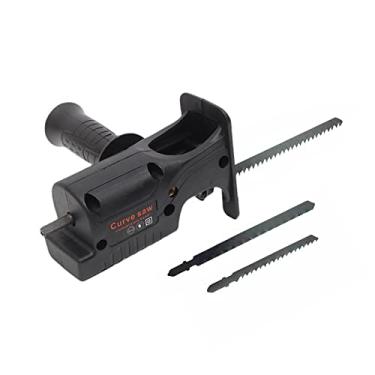 Imagem de Adaptador de Parafusadeira Elétrica para Serra Reciprocante com 3 Lâminas Substituíveis Ferramenta Modificada Conversor Madeira Metal Plástico Osso Couro