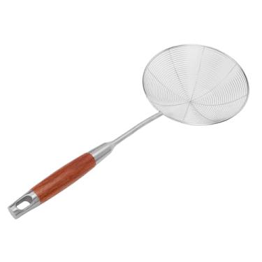 Imagem de Aqur2020 Coador de Aranha de Malha Fina, Colher de Escumadeira de Aço Inoxidável Com Cabo de Madeira para Fritar e Coar, Concha de Cozinha para Bolinhos de Macarrão e Macarrão