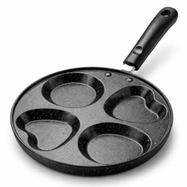 Imagem de Frigideira Antiaderente com 4 Divisórias, Alumínio, Preta, 24,5 cm, Compatível com Indução, Cabo Antitérmico