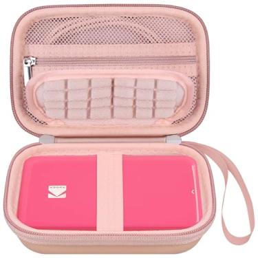 Imagem de Elonbo Camera Carrying Case for KODAK Printomatic Digital Instant Print Camera, Portable Bluetooth Photo Printer Storage Holder Bag, Mesh Bag Fits Zink Photo Paper,MicroSD Card,Cable,Rose Gold+Gold