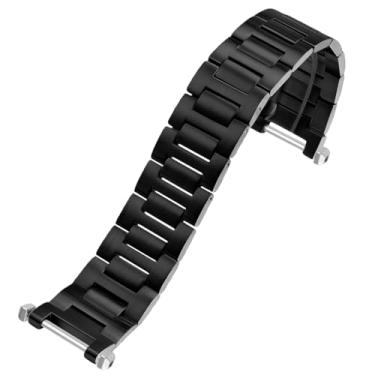 Imagem de hengfento2 Pulseira de reposição para relógio Cartier Pasha W31077U2 3025 2790 de 42 mm (preta)