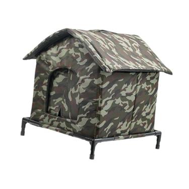 Imagem de WeiLaiKeQi Casinha para gatos de rua, portátil, isolada e à prova de vento, ideal para o inverno. Abrigo para gatos de rua com pés elevados para uso no jardim, Xl