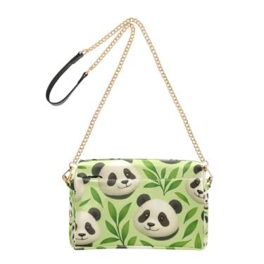 Imagem de Joitme Linda bolsa tiracolo de bambu verde de bambu bolsa de ombro de couro PU com alça de corrente bolsa para celular