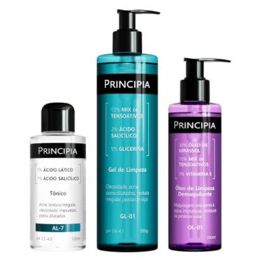 Imagem de Principia KIT TRIO LIMPEZA AVANÇADA Tônico AL-7 + Oleo de limpeza OL-01 + Gel de limpeza GL-01
