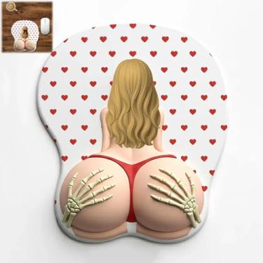 Imagem de Husband Property Tapete de mouse 3D com descanso de pulso, descanso de pulso ergonômico em gel, base de borracha antiderrapante, mouse de silicone macio para mesa de escritório, presente personalizado