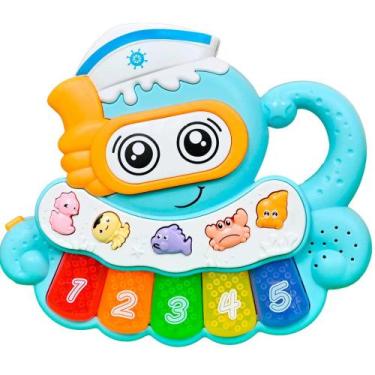 Imagem de Teclado Piano Musical Pianinho Baby Infantil Animais Som Luz Notas Mus