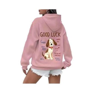 Imagem de Moletom Feminino Y2K Casual De Rua Com Capuz, Manga Longa E Bolso Cang