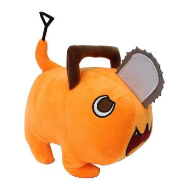 Imagem de Brinquedo de boneca de pelúcia Chainsaw Dog 10 cm laranja para crianças e adultos