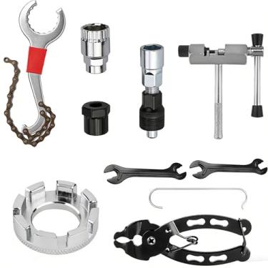 Imagem de Kit de ferramentas de reparo de bicicleta, kit profissional de ferramentas de reparo de bicicleta para mountain bike com chave removedora de cassete 3 em 1, extrator de manivela, extrator de manivela
