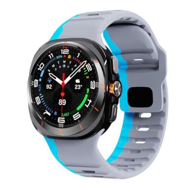 Imagem de AEHON Para samsung galaxy assista ultra cinta 47mm acessórios pulseira cinto esporte silicone correa pulseira para galaxy watch7 ultra pulseiras(Gray blue)