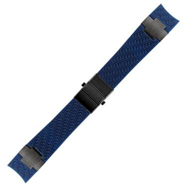 Imagem de Clouism Pulseira de relógio impermeável para Ulysse Nardin pulseira de relógio de borracha de silicone esportiva, peças de acessórios de relógio de substituição (22)