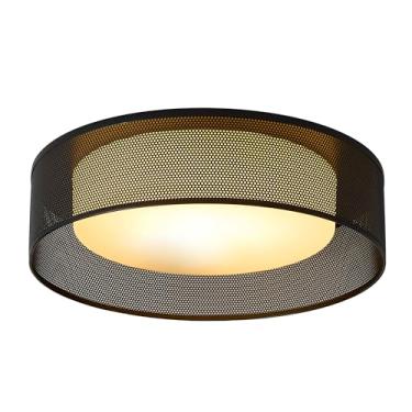 Imagem de puncoll Luminária De Teto Embutida, Luminária De Teto Preta De 14 Polegadas Com Vidro Fosco, Iluminação De Teto Moderna Para Corredor E26 Para Quarto E Sala De Estar C3916 Bk