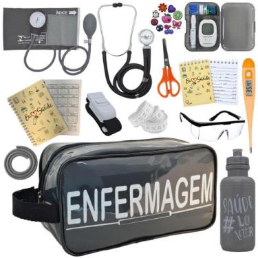 Imagem de Kit Enfermagem Aparelho Pressao Esteto Medidor Glicose Multi Premium, 