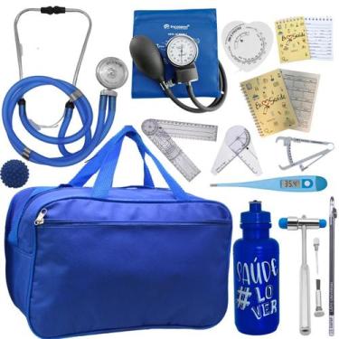 Imagem de Kit Bolsa Fisioterapia Acadêmico Martelo Buck Goniômetro Fita Imc - In