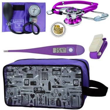 Imagem de Kit Enfermagem Estampada Academico Com Aparelho de Pressao Estetoscopi