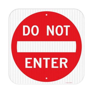 Imagem de GicnKeuz Placa de aviso de segurança de 45 x 45 cm, alumínio refletivo de grau de engenheiro, à prova d'água e resistente ao desbotamento, 2 furos pré-perfurados, fácil de instalar, uso ao ar livre (1