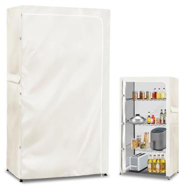 Imagem de Alickwang Capas de prateleira de armazenamento para prateleiras de arame, 600D capa de prateleira resistente ao ar livre à prova d'água, capas de armazenamento com zíper, 152 cm L x 60 cm P x 182 cm A