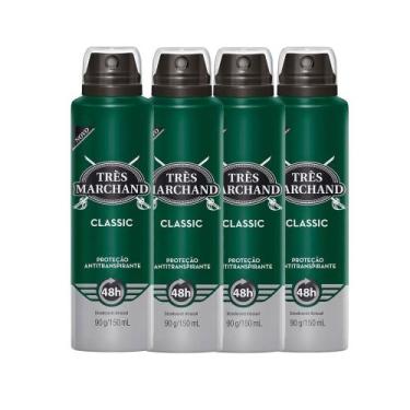 Imagem de Kit Desodorante Aerosol Très Marchand Classic 150ml - 4 Unidades