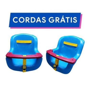 Imagem de Balanço Infantil Bebê De Plástico Crianças 1 Até 6 Azul e Vermelho - C