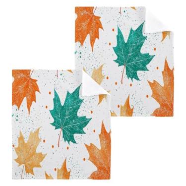 Imagem de xigua Toalhas de mão de algodão com folhas de bordo, toalhas de banho multiusos e absorventes toalhas de rosto macias para a pele para banheiro, cozinha, hotel, academia, panos de lavagem, 4 unidades