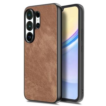 Imagem de LTLMYDAM Capa de couro para Samsung Galaxy S26 Ultra/S26 Plus/S26, Fosco, Slim Masculino e Feminino, Capa Minimalista, Borda Macia Fosca, Latão, S26