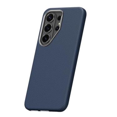 Imagem de POYUFRG Capa fina para Samsung Galaxy S26 Ultra/S26 Plus/S26, capa de telefone antiimpressão digital fosca com moldura de metal, capa de proteção de lente, azul, S26