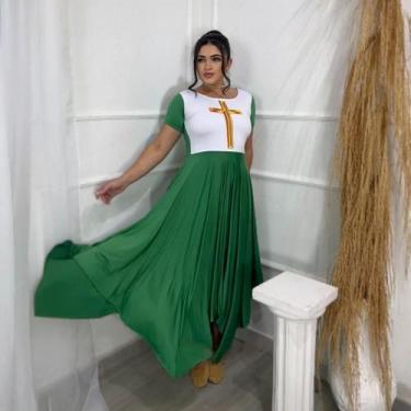 Imagem de Vestido de Dança Coreografia Plus Size Cruz Moda Evangélica - MISS FLO