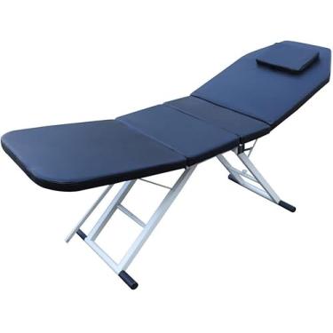 Imagem de Mesa De Massagem Mesa De Massagem Dobrável Cama De Salão De Beleza Spa 3 Zonas Mesa Cosmética Dobrável Em Pvc, Comprimento 182 Cm/71, Blue, 91 * 60 * 26cm