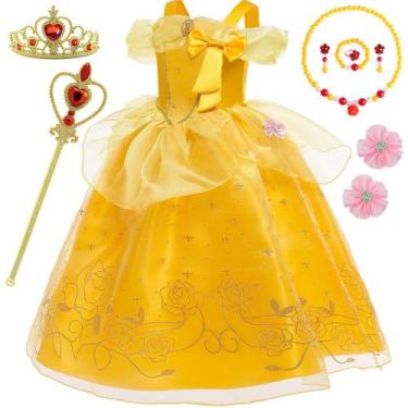 Imagem de Vestido de princesa BanKids Princess Belle Girls 7-8 anos +140 cm