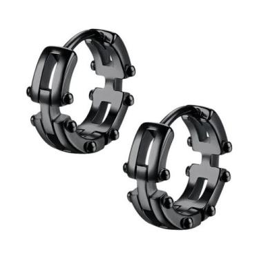 Imagem de Brincos De Argola Góticos Masculinos Com Caveira, Hipoalergênicos, Joi