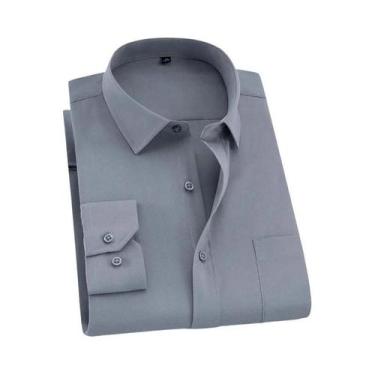 Imagem de Camisa Social Masculina plus Size 8XL 7XL 6XL Manga Longa Branca Prima