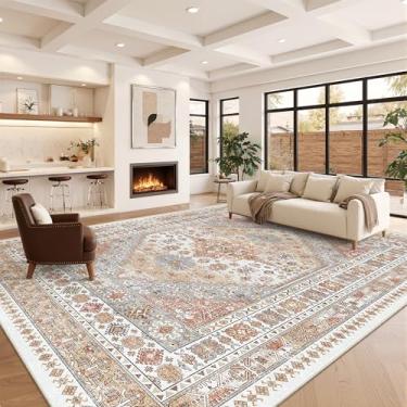 Imagem de zesthome Tapetes de área de 30 x 38 cm, grande lavável, tapetes ultrafinos resistentes a manchas para sala de estar, quarto, tapete antiderrapante para decoração de casa (laranja, 30 x 38 cm)