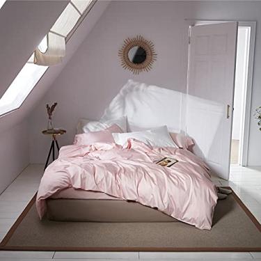 Imagem de 3FLQOOPP Conjunto de capa de edredom com várias cores sólidas, lençol com elástico/liso, 15, lençol de cima, tamanho solteiro, 4 peças