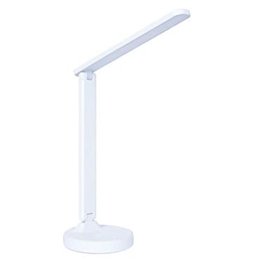 Imagem de Lâmpada de Mesa LED para Leitura com 3 Cores Temperatura Brilho Ajustável e Dimmable Suporte Celular Design Flexível Cima Baixo Alimentada por USB Bateria Recarregável Interna 500mAh Casa