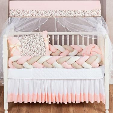 Imagem de Kit Jogo De Berço Americano Trançado 11Pçs Edredom E Saia