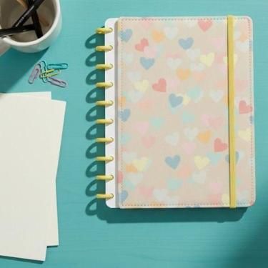 Imagem de Caderno Inteligente Escolar Capa Dura B5 80 Folhas Grandes Coração Fac