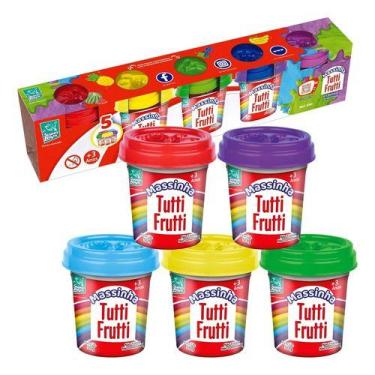 Imagem de Massinhas De Modelar Tutti Frutti Kit Massas Divertidas 5 Cores 50g In