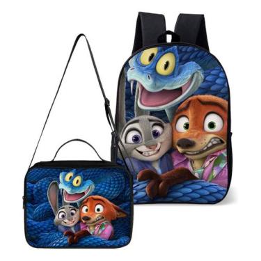 Imagem de Mochila Simples Com Lancheira Termica Kit Escolar Estampa Infantil Rei